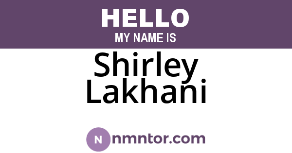 Shirley Lakhani