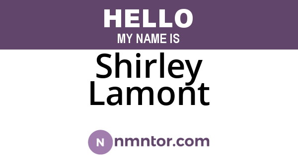 Shirley Lamont