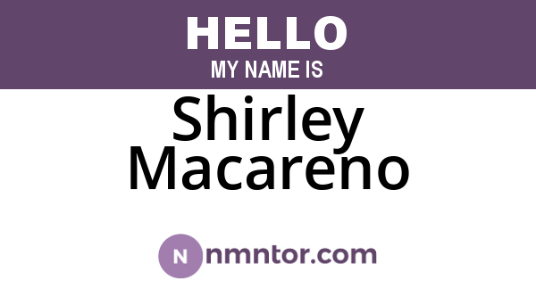 Shirley Macareno