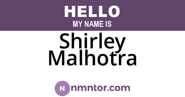 Shirley Malhotra