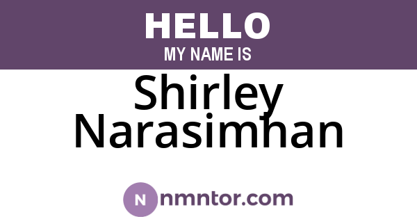 Shirley Narasimhan