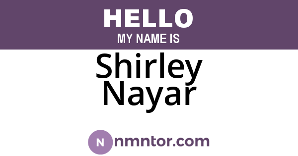 Shirley Nayar