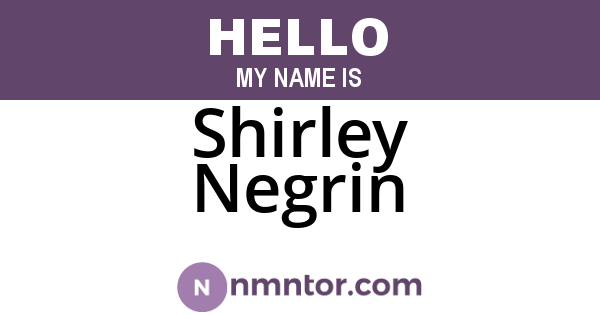 Shirley Negrin