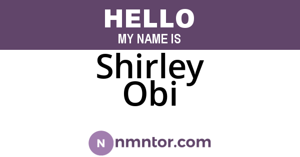 Shirley Obi