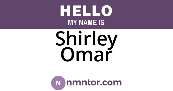 Shirley Omar