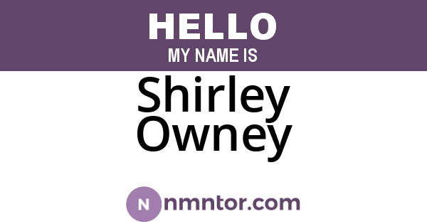 Shirley Owney