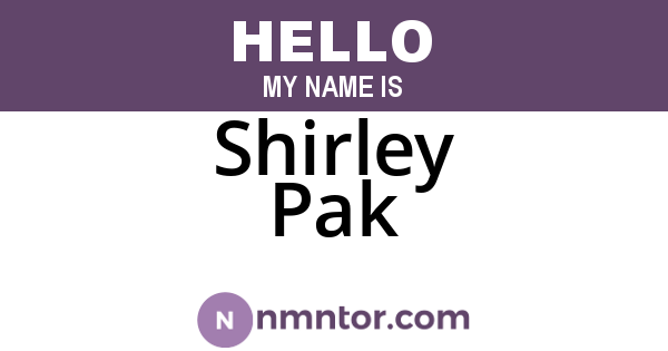 Shirley Pak