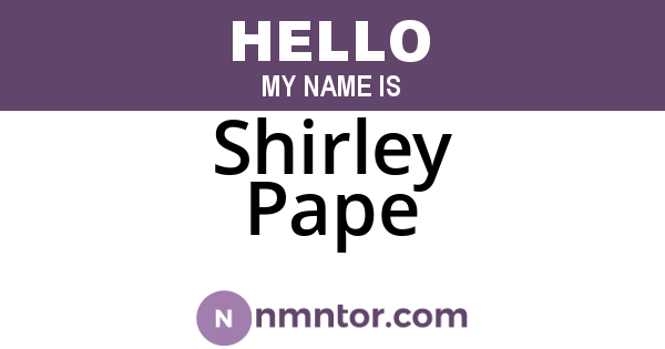 Shirley Pape