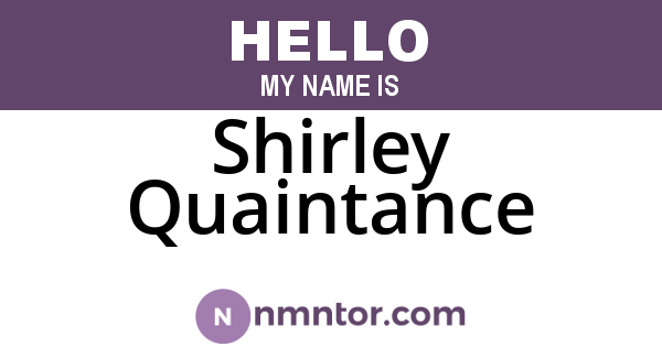 Shirley Quaintance