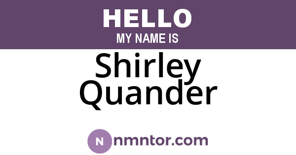 Shirley Quander