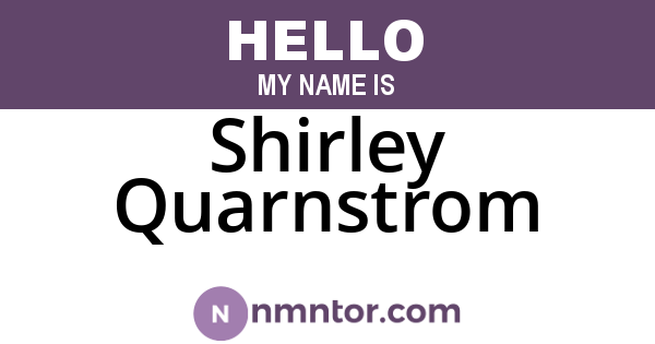 Shirley Quarnstrom