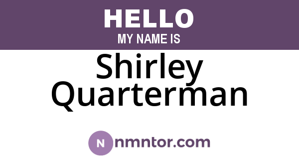 Shirley Quarterman
