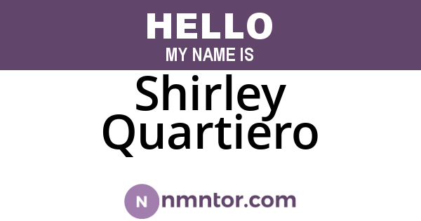 Shirley Quartiero