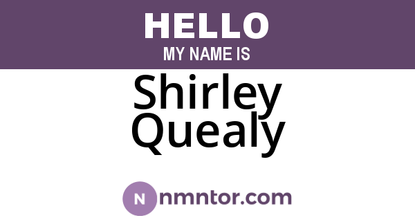 Shirley Quealy