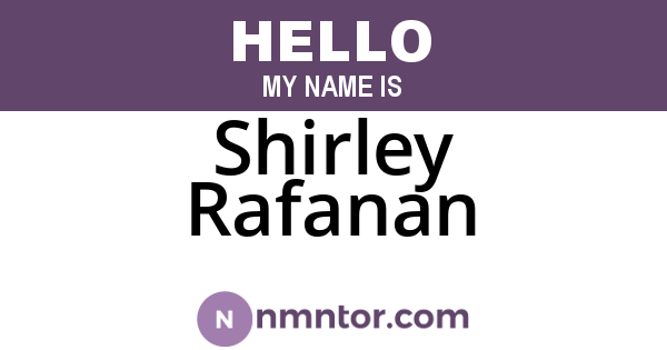 Shirley Rafanan