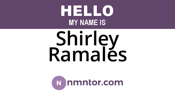 Shirley Ramales