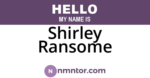 Shirley Ransome