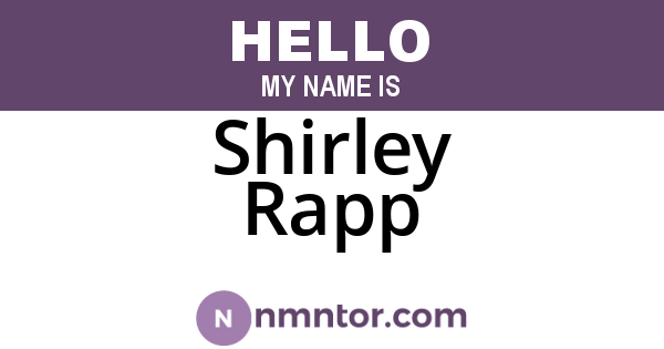 Shirley Rapp