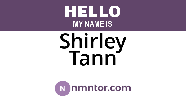 Shirley Tann