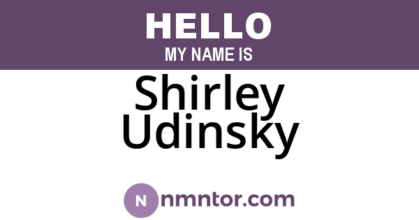 Shirley Udinsky