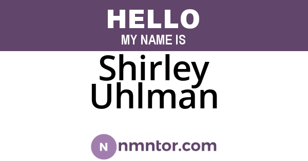 Shirley Uhlman