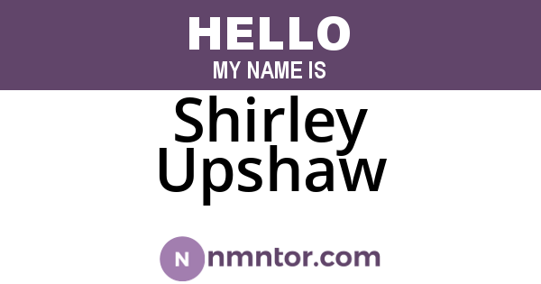 Shirley Upshaw