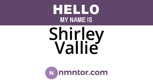 Shirley Vallie
