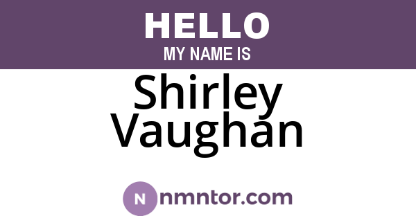 Shirley Vaughan