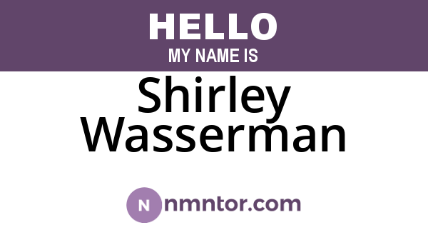Shirley Wasserman