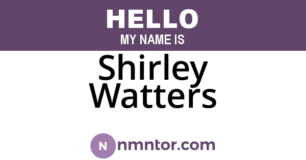Shirley Watters