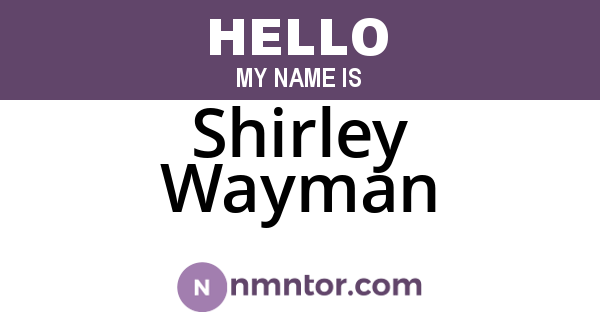 Shirley Wayman
