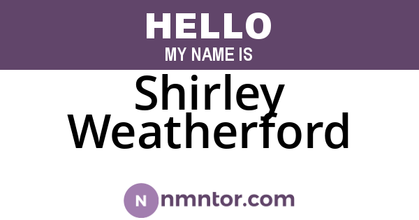 Shirley Weatherford
