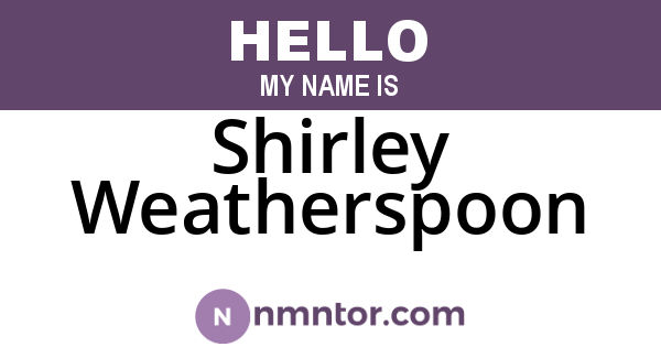 Shirley Weatherspoon