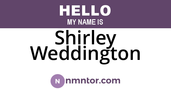 Shirley Weddington