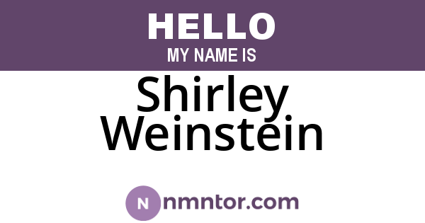 Shirley Weinstein