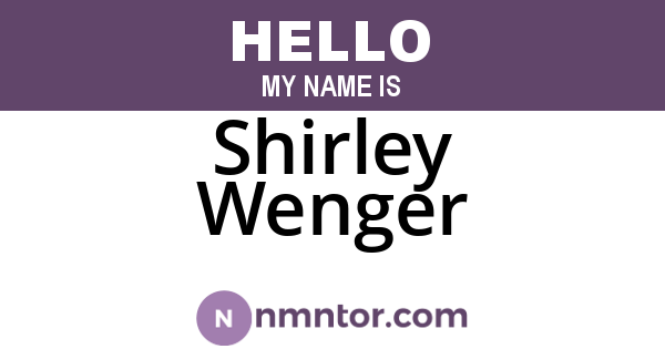 Shirley Wenger