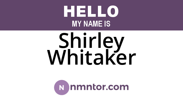 Shirley Whitaker