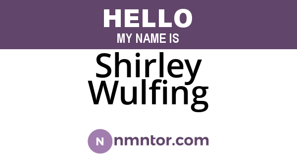 Shirley Wulfing