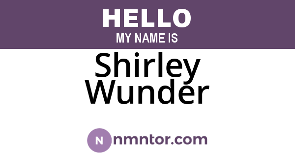 Shirley Wunder