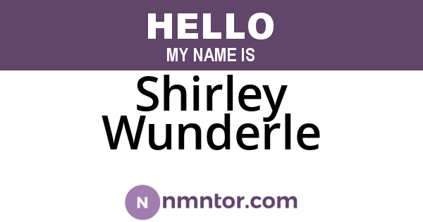 Shirley Wunderle