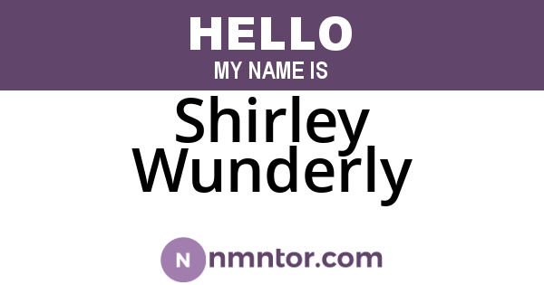 Shirley Wunderly