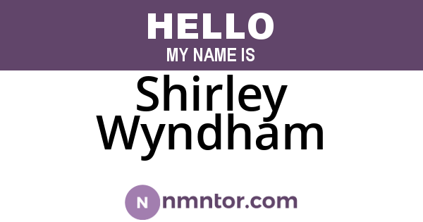 Shirley Wyndham