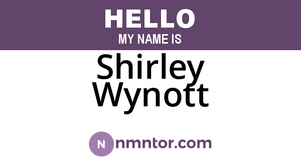 Shirley Wynott