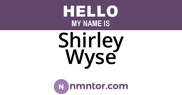 Shirley Wyse