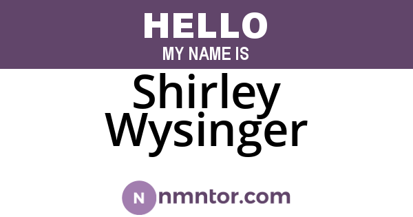 Shirley Wysinger