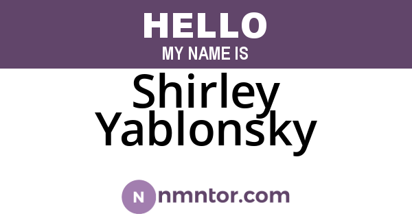 Shirley Yablonsky