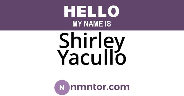 Shirley Yacullo