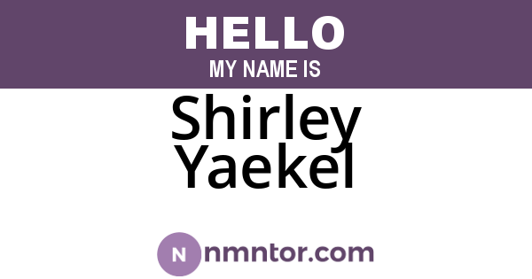 Shirley Yaekel