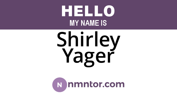 Shirley Yager