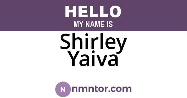 Shirley Yaiva